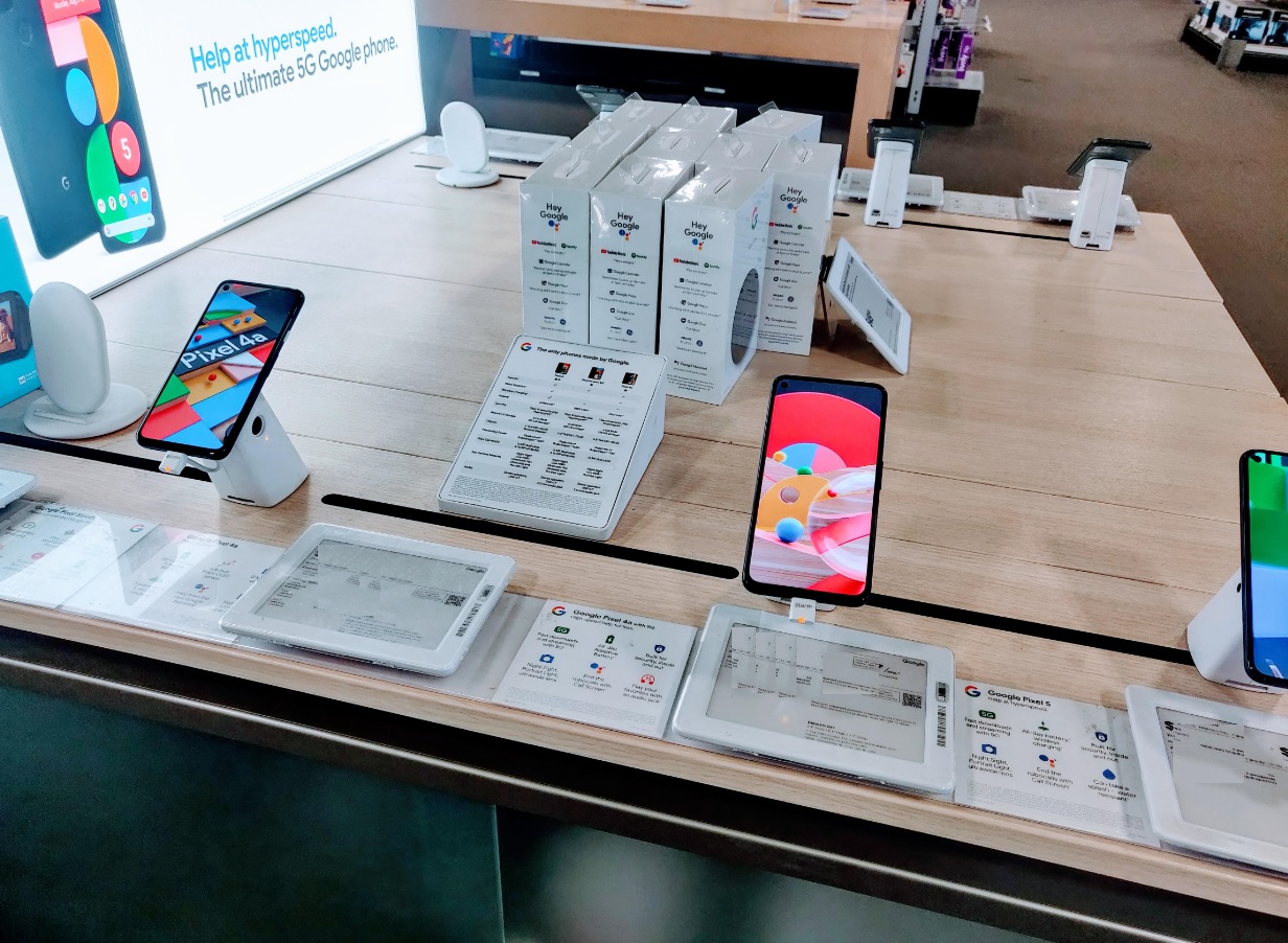 cellphones at the store to be sold