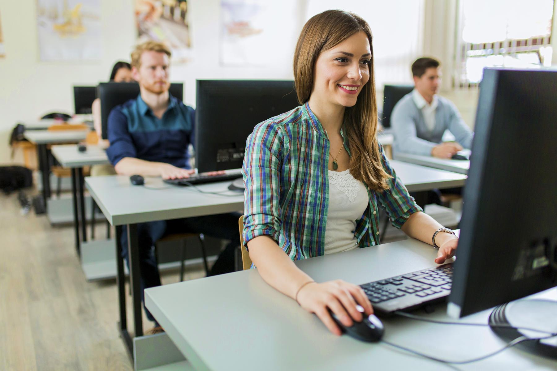 Students at Computer Desks