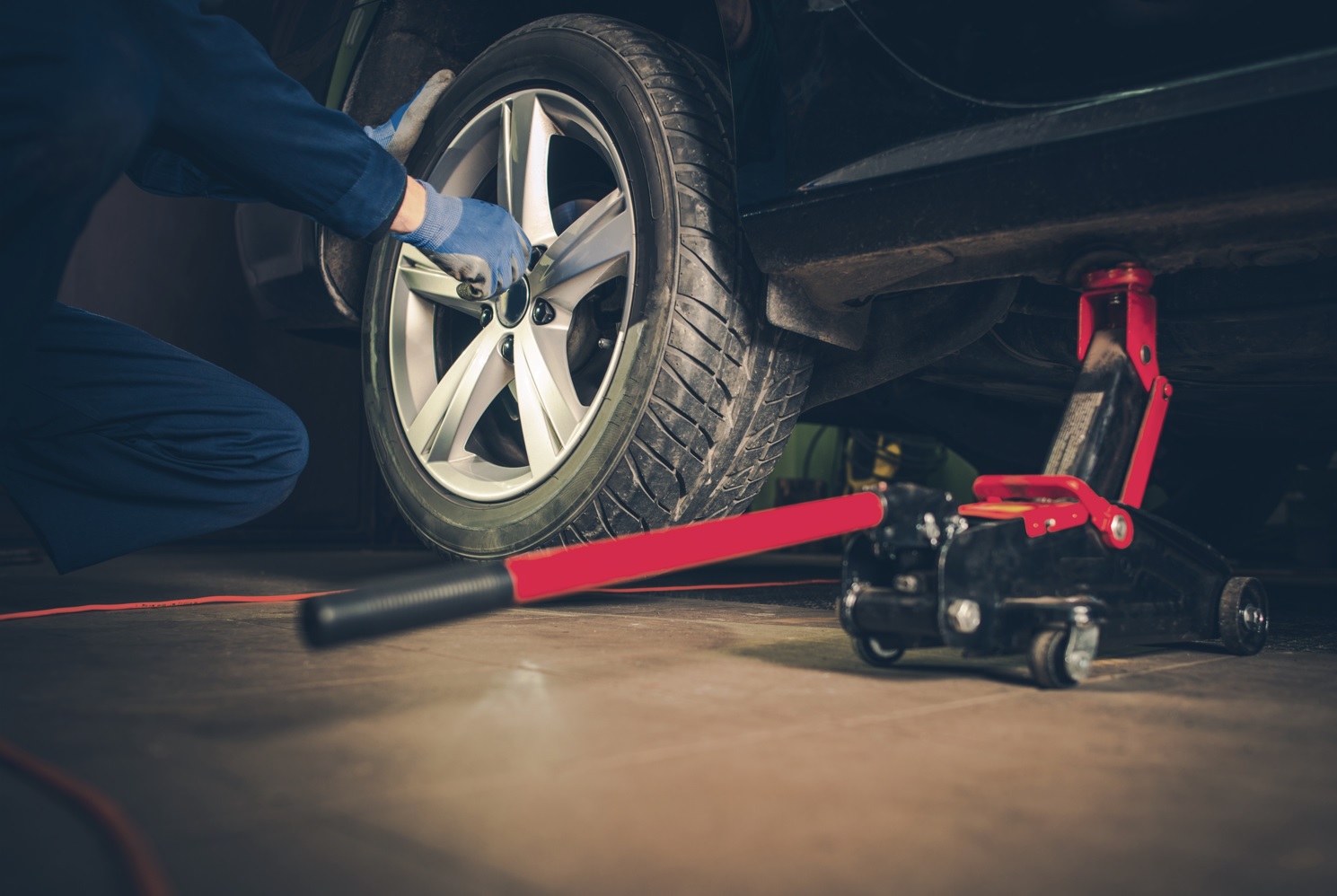 Changing A Tire With Jack Stand